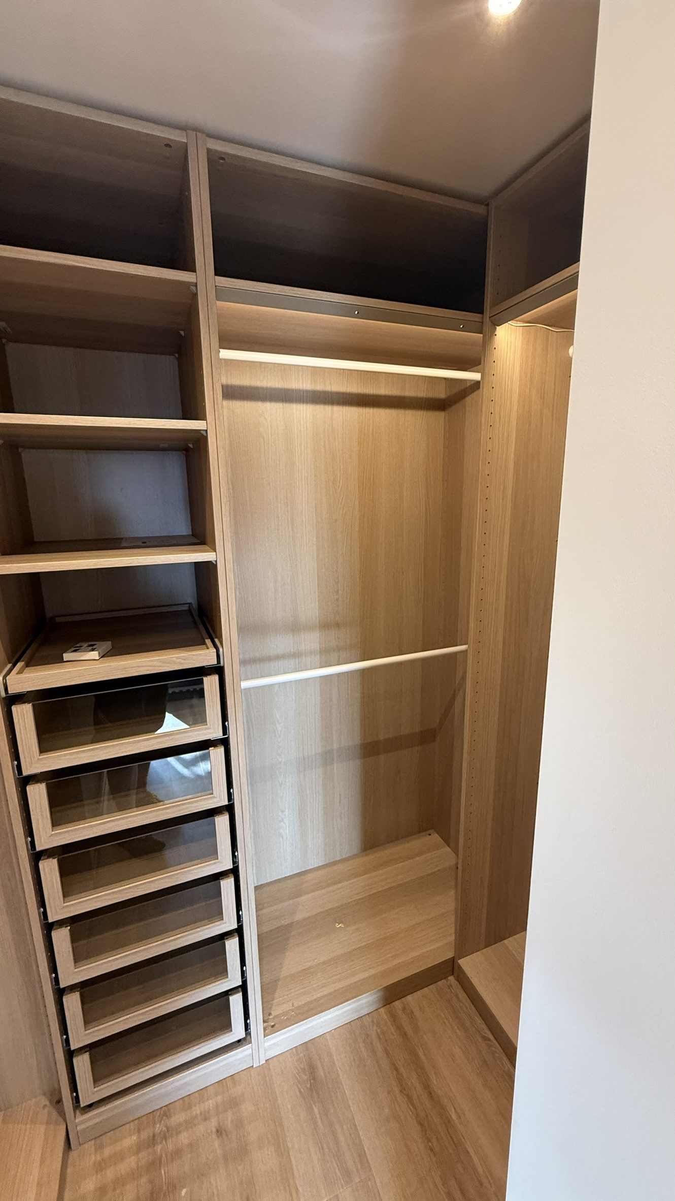 ikea pax wardrobe built in a dressing room