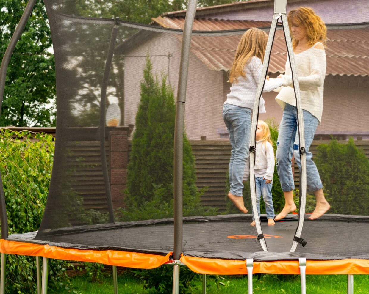 people on a trampoline